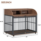 Large Dog Crate Furniture – 44" with Lockable Wheels