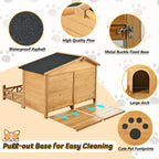 Large Wooden Dog Kennel with Porch & Asphalt Roof