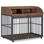 Large Dog Crate Furniture – 44" with Lockable Wheels