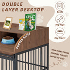 Large Dog Crate Furniture – 44" with Lockable Wheels