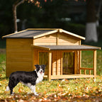 Cabin-Style Wooden Dog House – Indoor/Outdoor Crate