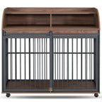 Large Dog Crate Furniture – 44" with Lockable Wheels