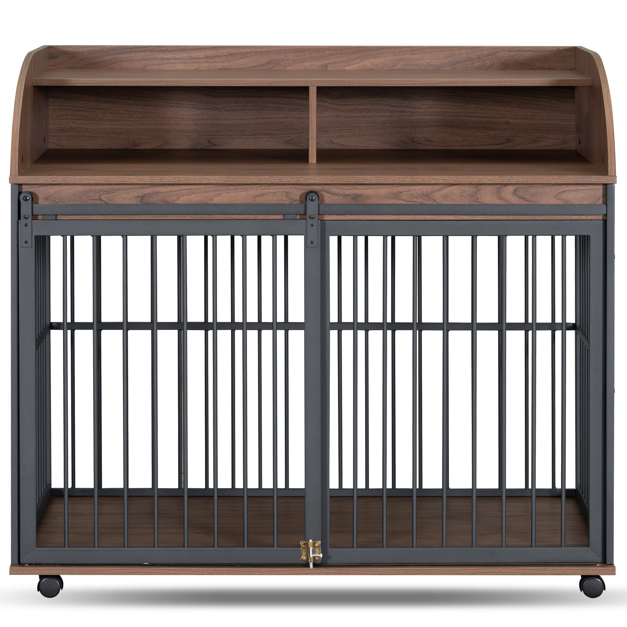 Large Dog Crate Furniture – 44" with Lockable Wheels