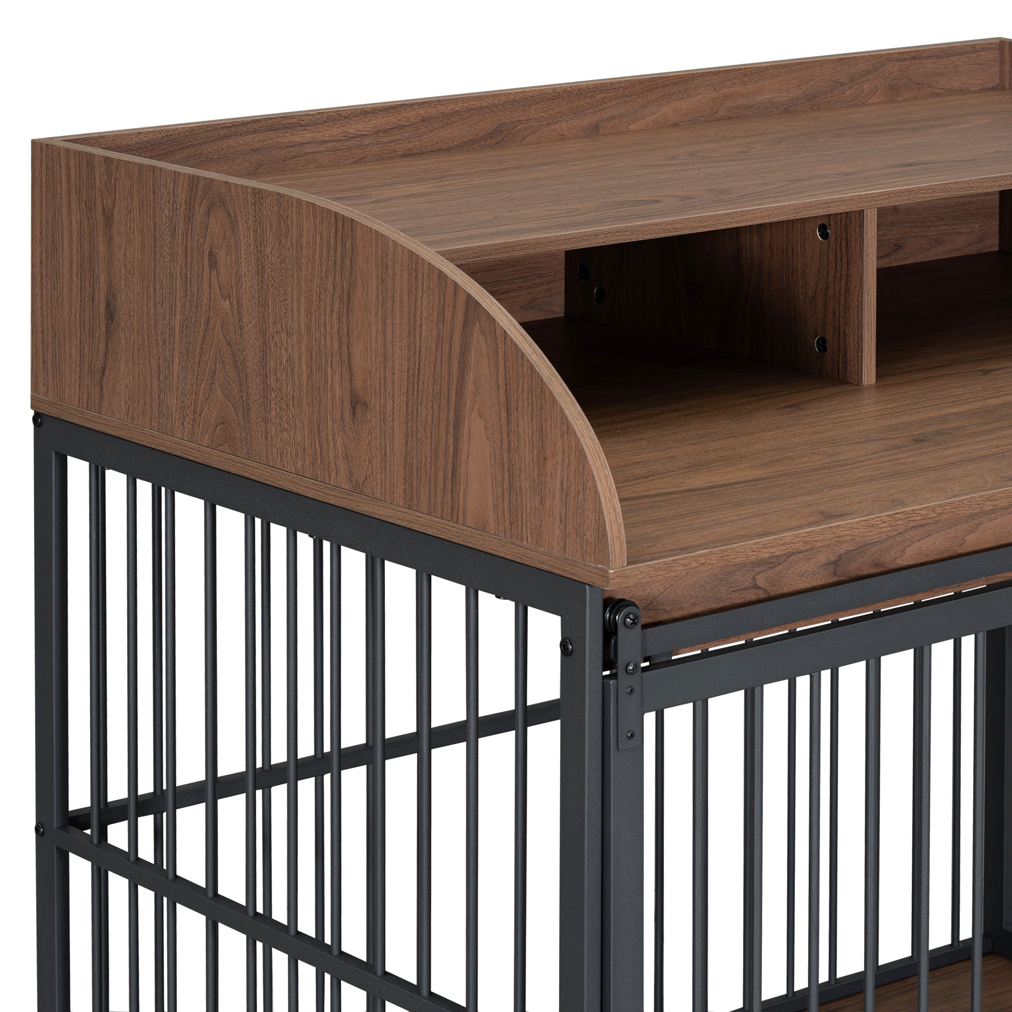Large Dog Crate Furniture – 44" with Lockable Wheels