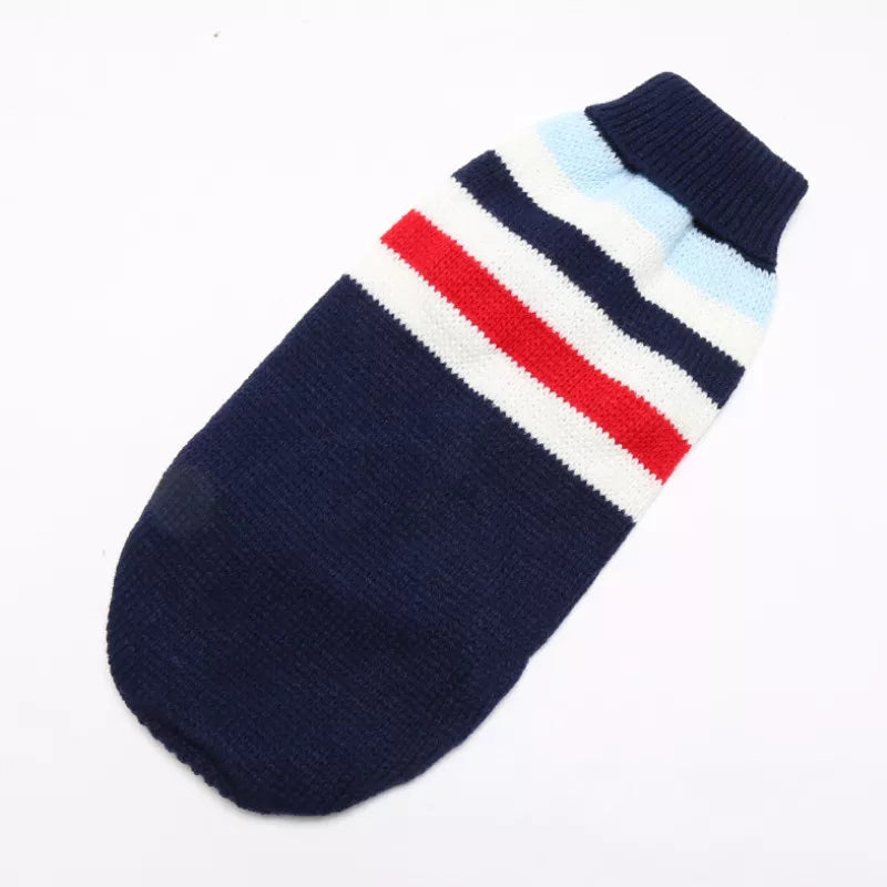 Striped Dog Sweater – Winter Warm Pet Clothes