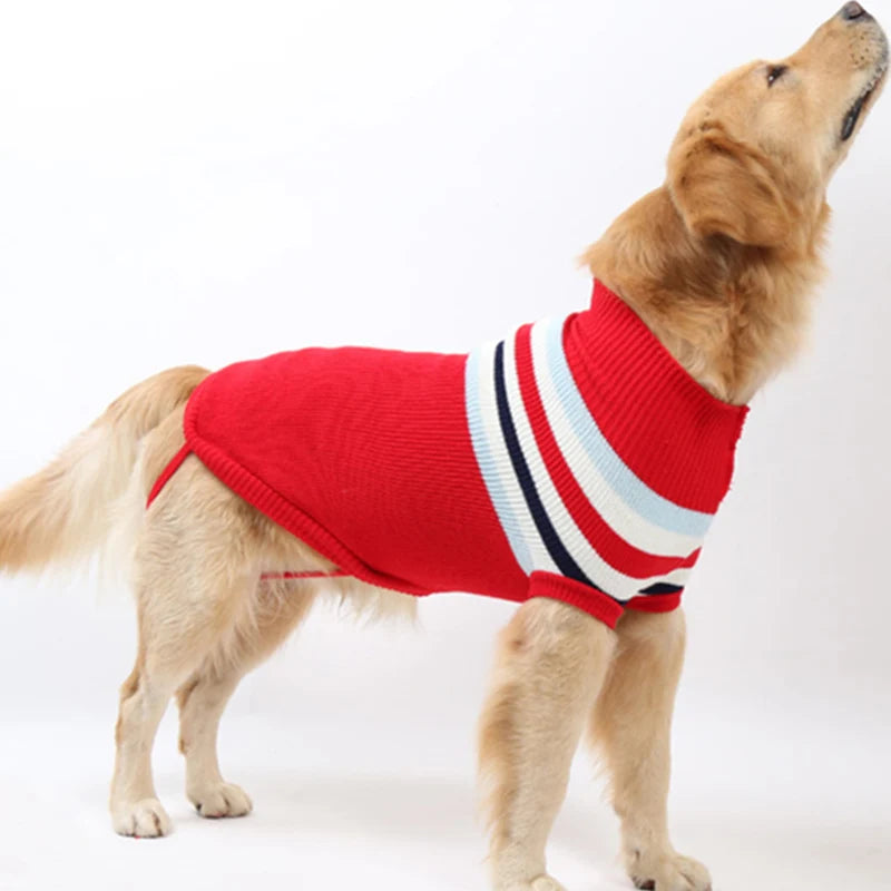 Striped Dog Sweater – Winter Warm Pet Clothes