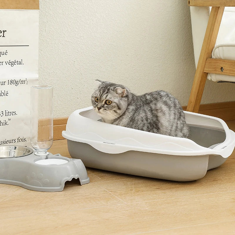 Semi-enclosed Cat Litter Box