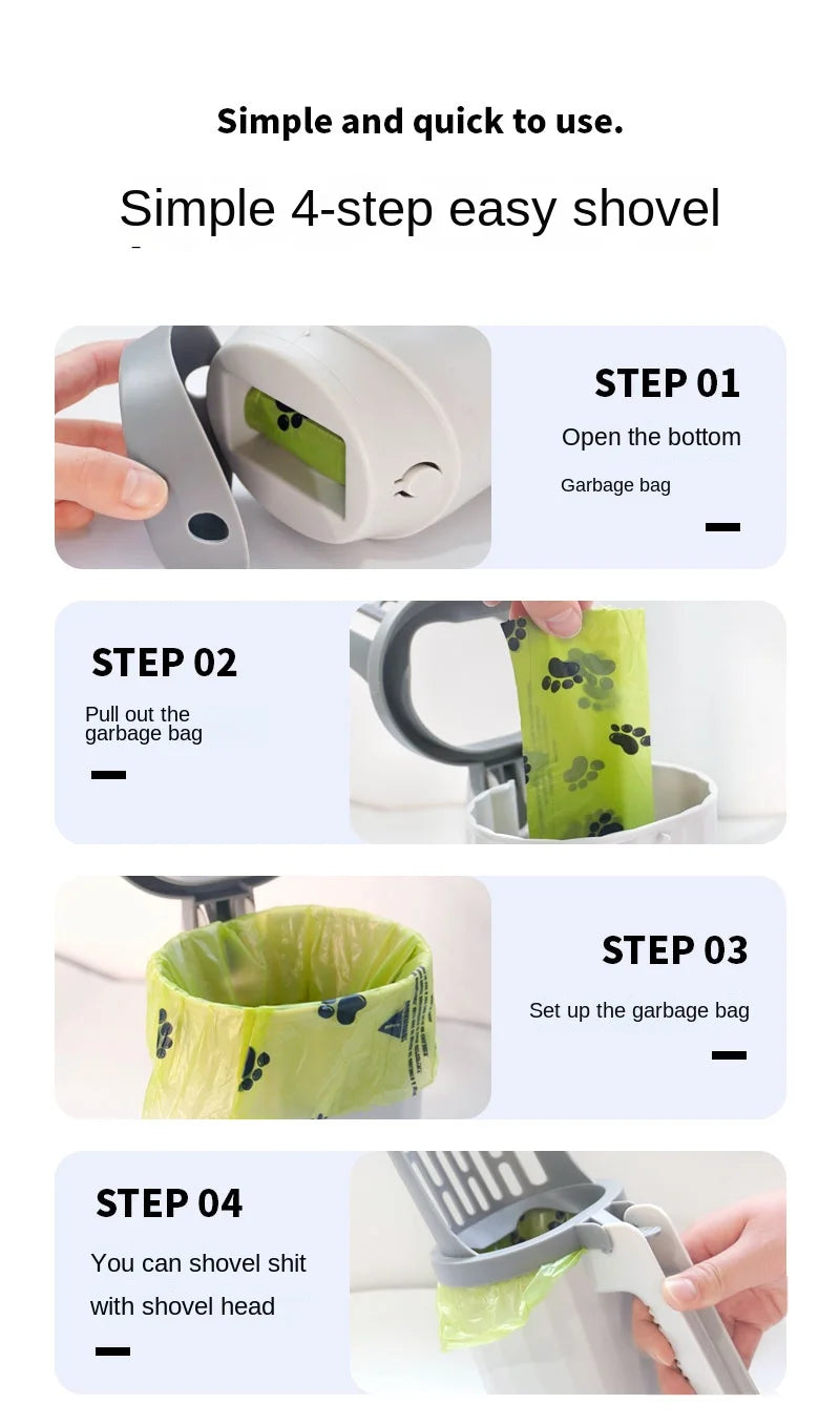 Pets Litter Shovel Scoop with Refill Bag