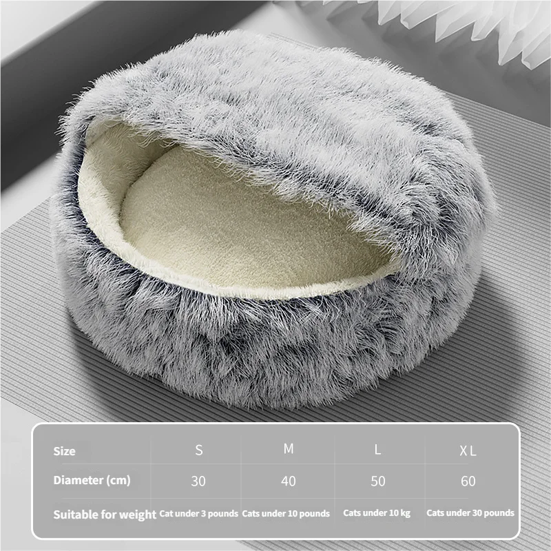 Cat Winter Warm Semi Enclosed Sleeping Bed