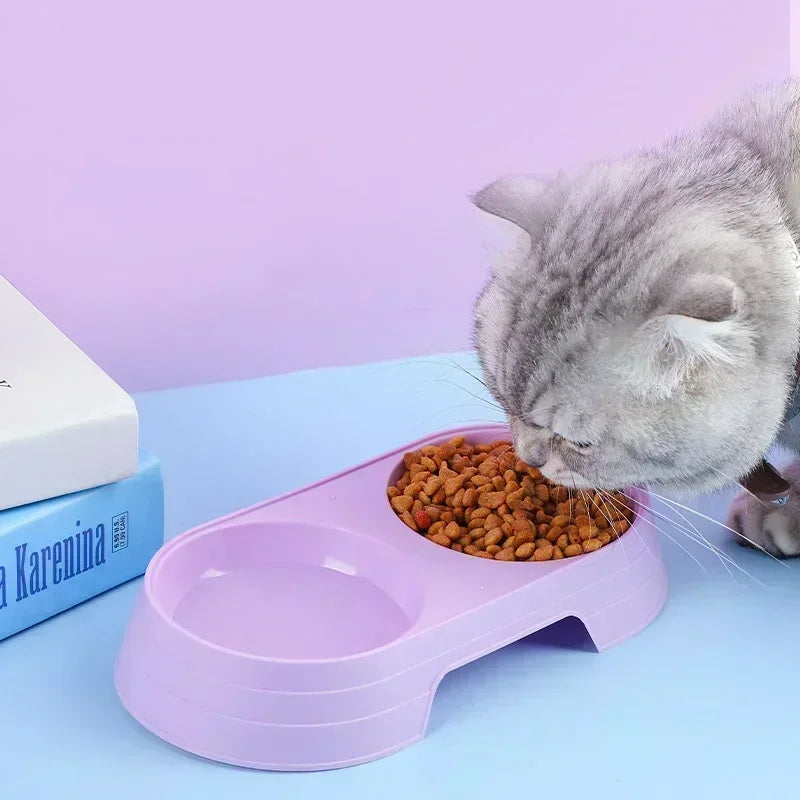 Plastic Pet Feeding Tray with Dual Bowls