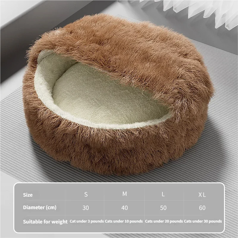 Cat Winter Warm Semi Enclosed Sleeping Bed