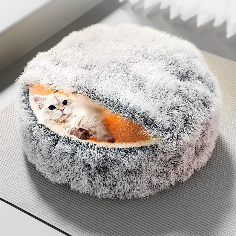 Cat Winter Warm Semi Enclosed Sleeping Bed