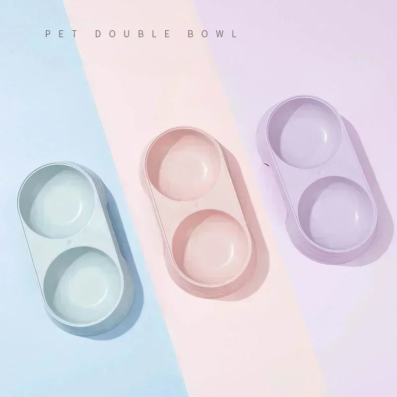 Plastic Pet Feeding Tray with Dual Bowls
