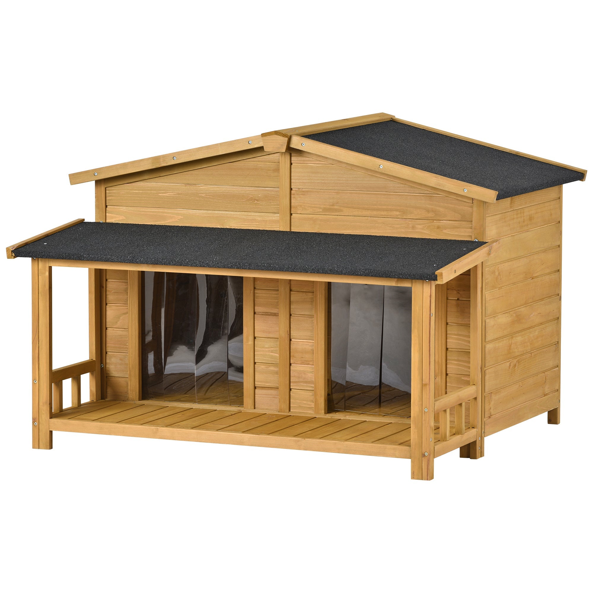 Cabin-Style Wooden Dog House – Indoor/Outdoor Crate