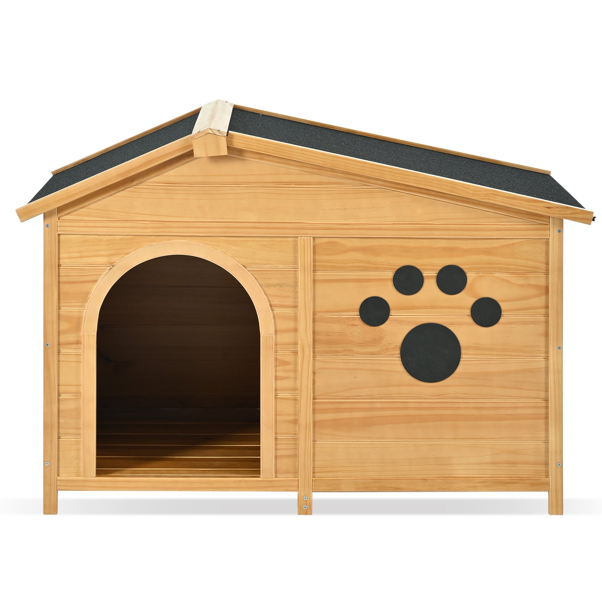 Large Wooden Dog Kennel with Porch & Asphalt Roof