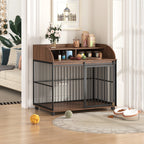 Large Dog Crate Furniture – 44" with Lockable Wheels